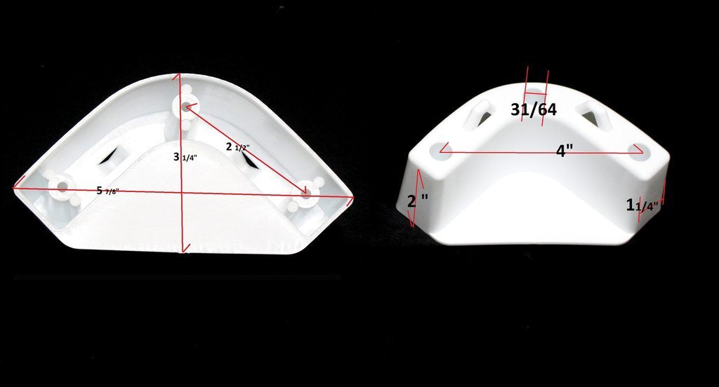 Boat Marine Cooler Mounting Kit For Yeti Igloo Engle Coleman (Set Of 4) Black Or White (White)