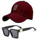 Fy Lane Adjustable Baseball Sport Cap,& Sunglass Combo For Men & Boys.(Pack Of 2)