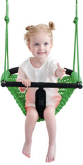 ROPECUBE Toddler Swing & 2-in-1Baby Swing - Adjustable Rope Swing Seat for Kids | Indoor & Outdoor Durable Backyard Swing Set fo