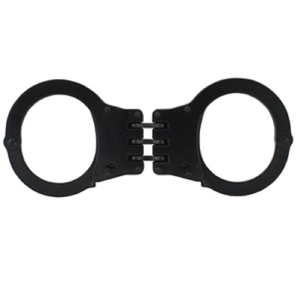 Detective Double-Lock Handcuffs With 3 Hinges - Black