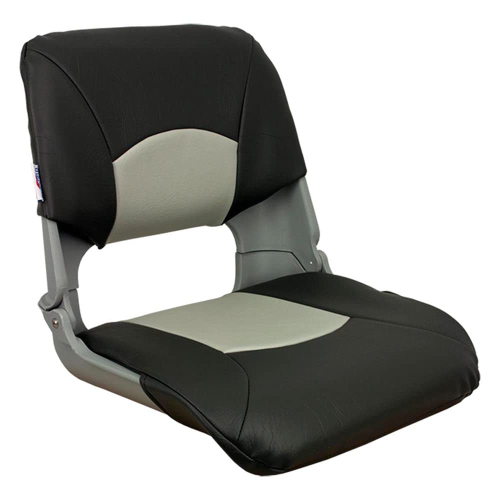 Springfield Marine 1061017-Blk Skipper Fold Down Seat - Gray/Charcoal