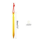 Set Of 12 Tent Stakes Pegs Aluminium Alloy Stake 7 Inches With Reflective Rope And 4 Small Silica Gel O-Ring For Camping Hiking