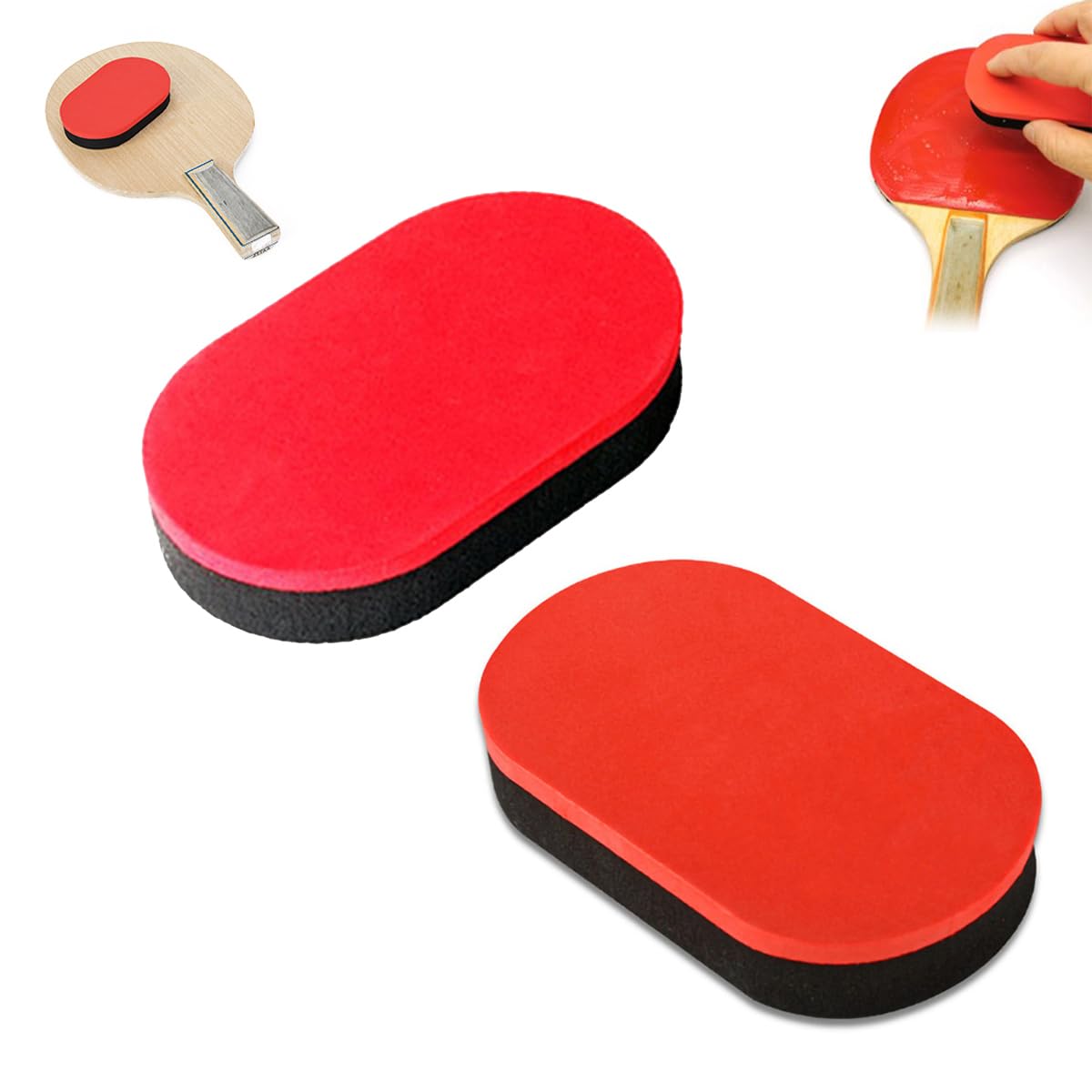 Squequ 3 Pack Table Tennis Racket Cleaner Dust Remover Ping Pong Paddle Rubber Cleaning Sponge Eraser Wipes Tool Kit For Pingpon