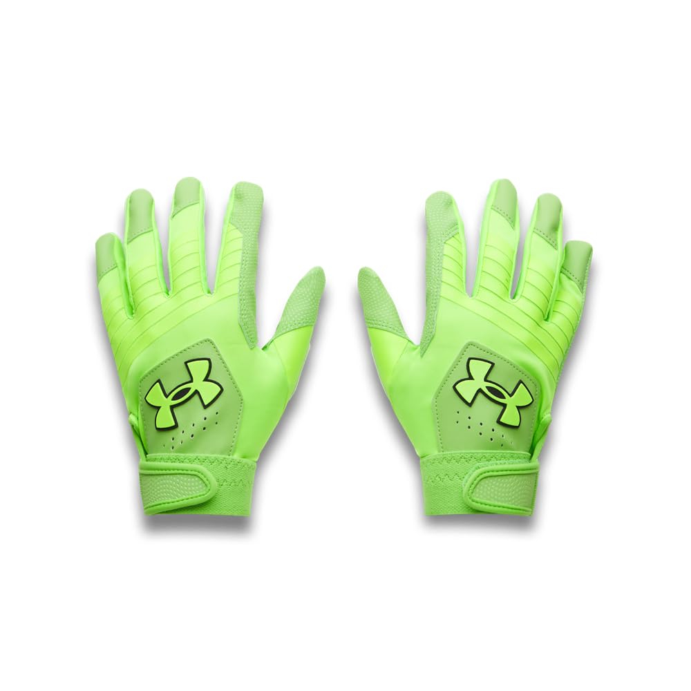 Under Armour Boys Youth Clean Up Baseball Gloves, (362) Cyber Green/Hyper Green/Cyber Green, Small