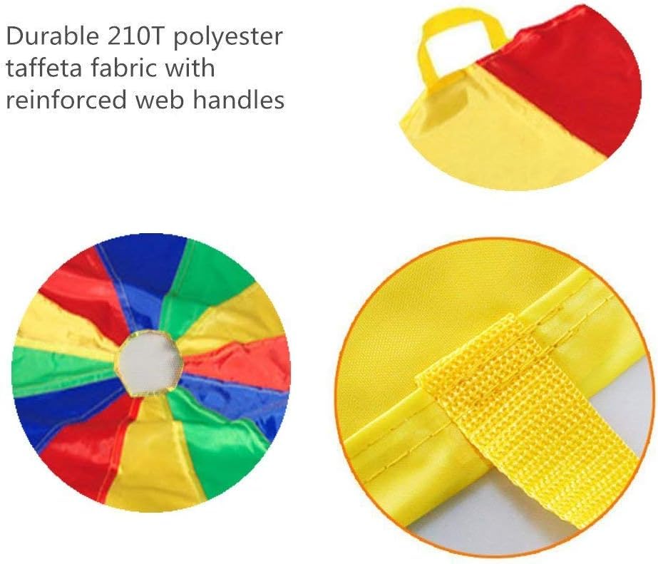 Sonyabecca Parachute 8 Feet For Kids With 9 Handles Play Parachute For 4 8 Kids Tent Cooperative Games Birthday Gift