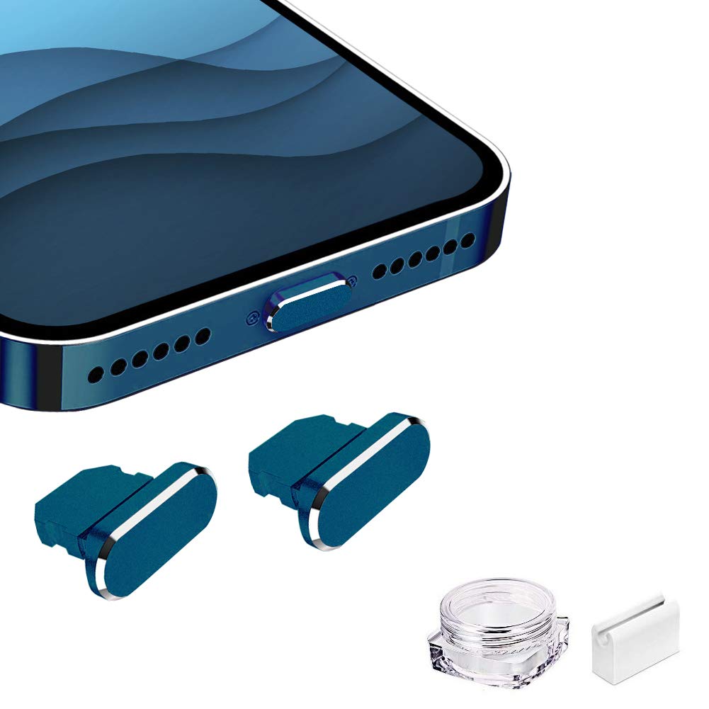 Viwieu Metal Anti Dust Plug Compatible With Iphone 14 13 12 11 X Xs Xr 8 7 Se Mini Plus Pro Max Ipad Airpods, 2 Pack Lightning C