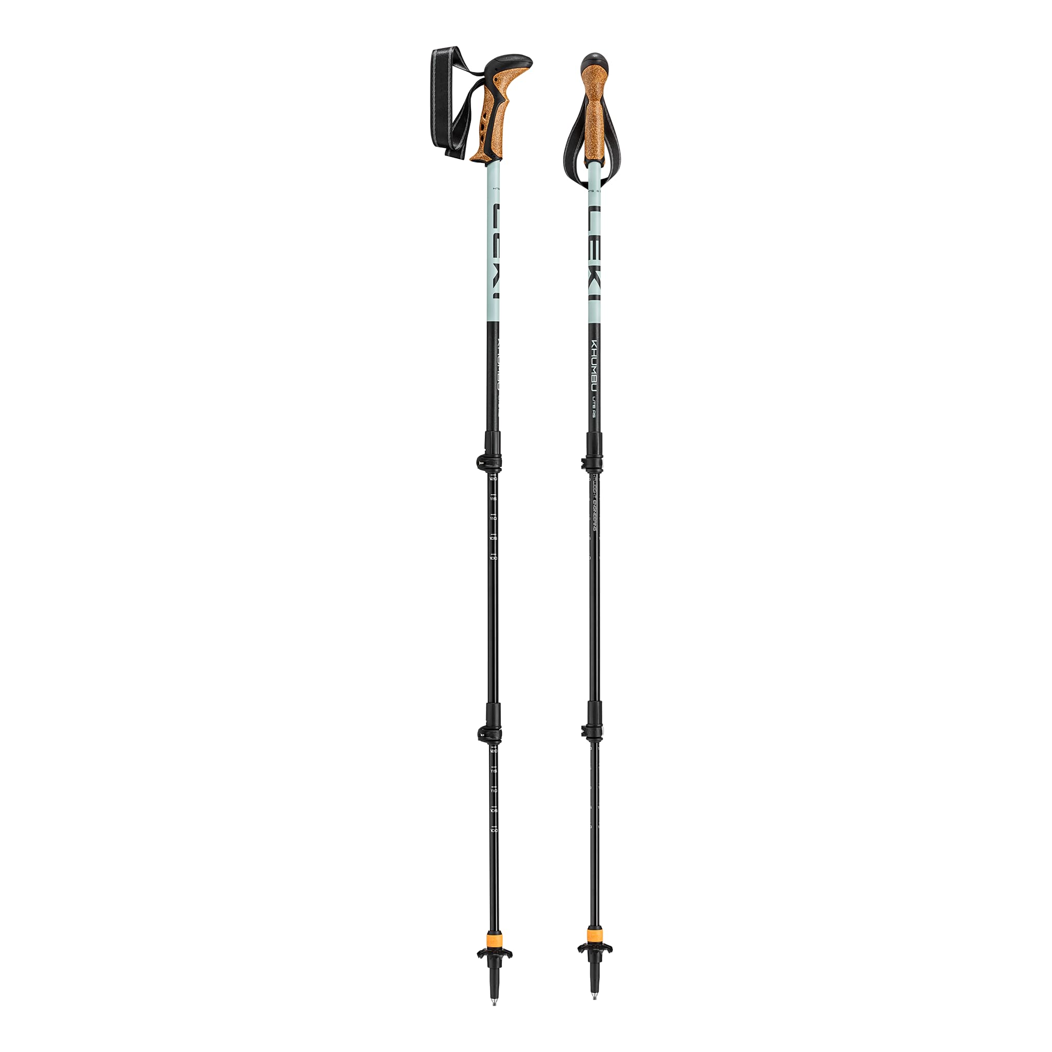LEKI Khumbu Lite AS Trekking Poles - Aluminum Collapsible Lightweight Walking Poles for Hiking - Dark Sea Green-Black - 100-135 