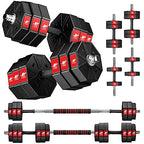 Leadnovo Dumbbells , 44Lbs 66Lbs 88Lbs 3 In 1 Adjustable Barbell, Home Fitness Weight Set Gym Workout Exercise Training With Con