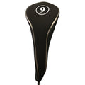 Black Golf Zipper Head Cover #9 Fairway Wood Metal Headcover Neoprene Traditional Plain Protective Cover Fits All Fairway Golf C