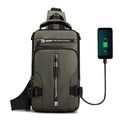 Jbb Waterproof Sling Bag Crossbody Backpack For Men Women Multipurpose Waist Pack With Usb Charging Port For Hiking Walking Army