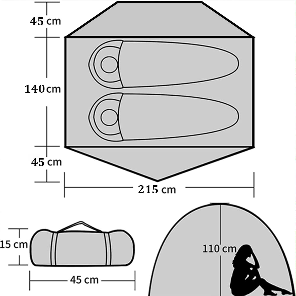 Moon Lence Professional Camping Tent 2 Person Tent Backpacking Tent, Water & Wind Proof Ultralight Equipment For Mountaineering