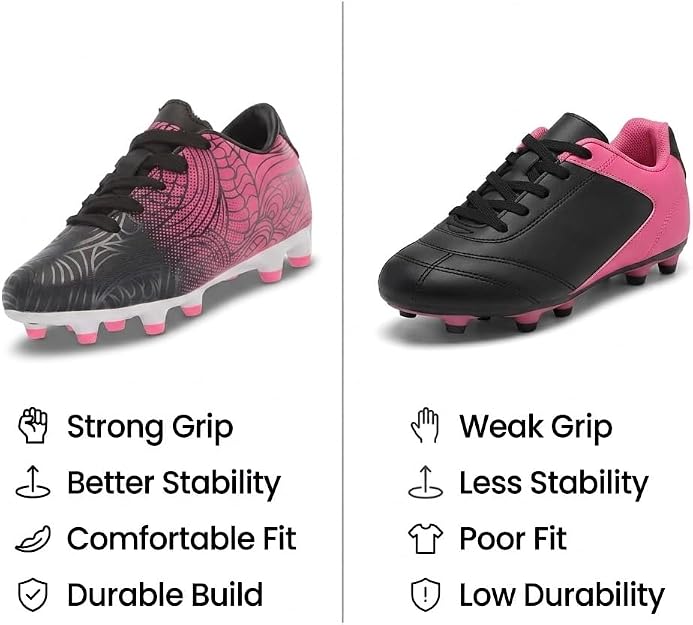Vizari Cali Youth Firm Ground Soccer Shoes Black/Pink