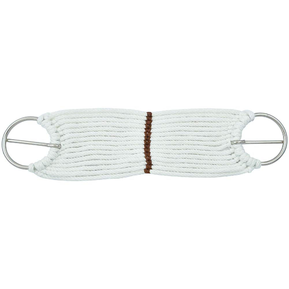 Mustang Pony Cinch With Ring And Tongue, White 18In