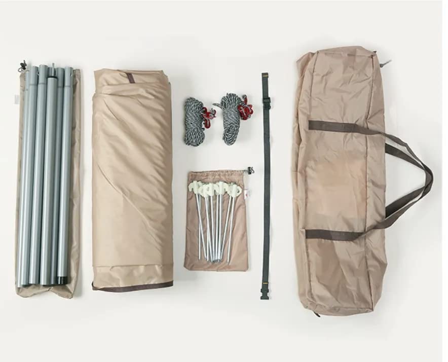 Yuewo 15?10Ft Camping Tarp With 2 * 7Ft Poles, Waterproof & Lightweight Tent Tarp, Rain Fly Sun Shelter, 210D Oxford Upf50+ Shel