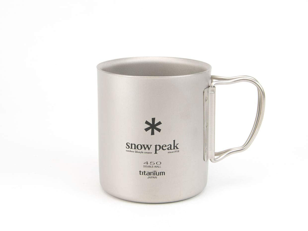 Snow Peak Double Wall Titanimum Insulated Mug, Lightweight, Durable, Camping, 450Ml