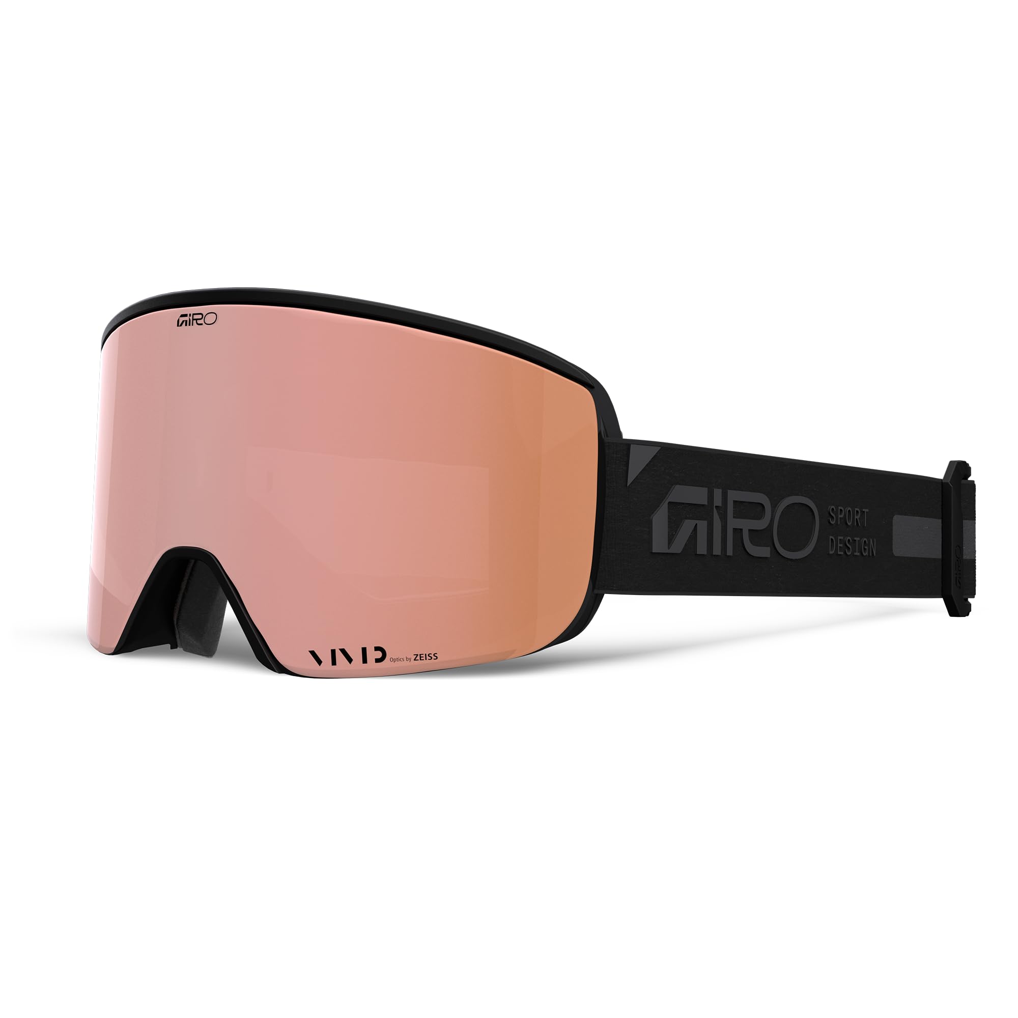 Giro Ella Asian Fit Ski Goggles - Snowboard Goggles for Women, Youth - Black Rails Rose - Vivid Rose Gold & Vivid Infrared
