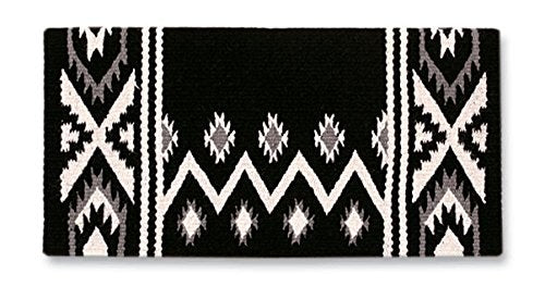Mayatex New Phoenix Saddle Blanket, Black/Ash/Cream, 38 X 34-Inch