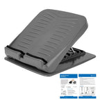 Strongtek Portable Slant Board, Adjustable Incline Boards, Calf Stretcher, Foot Stool,Grey