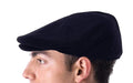 Black Golf Flat Cap For Men Newsboy Hat Cap For Men French Style