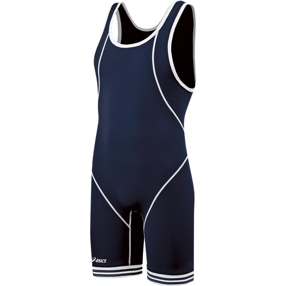 ASICS Men's Snap Down Wrestling Singlet, Navy/White, 2X-Small