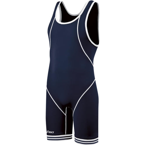 ASICS Men's Snap Down Wrestling Singlet, Navy/White, 2X-Small