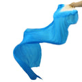 Weisipu 18M Artificial Silk Belly Dance Handmade Bamboo Fans Veils Right Hand(Blue)