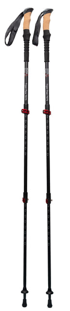 Mons Peak Ix Tiger Paw 7075 Trekking Poles, Black, Adjustable Height