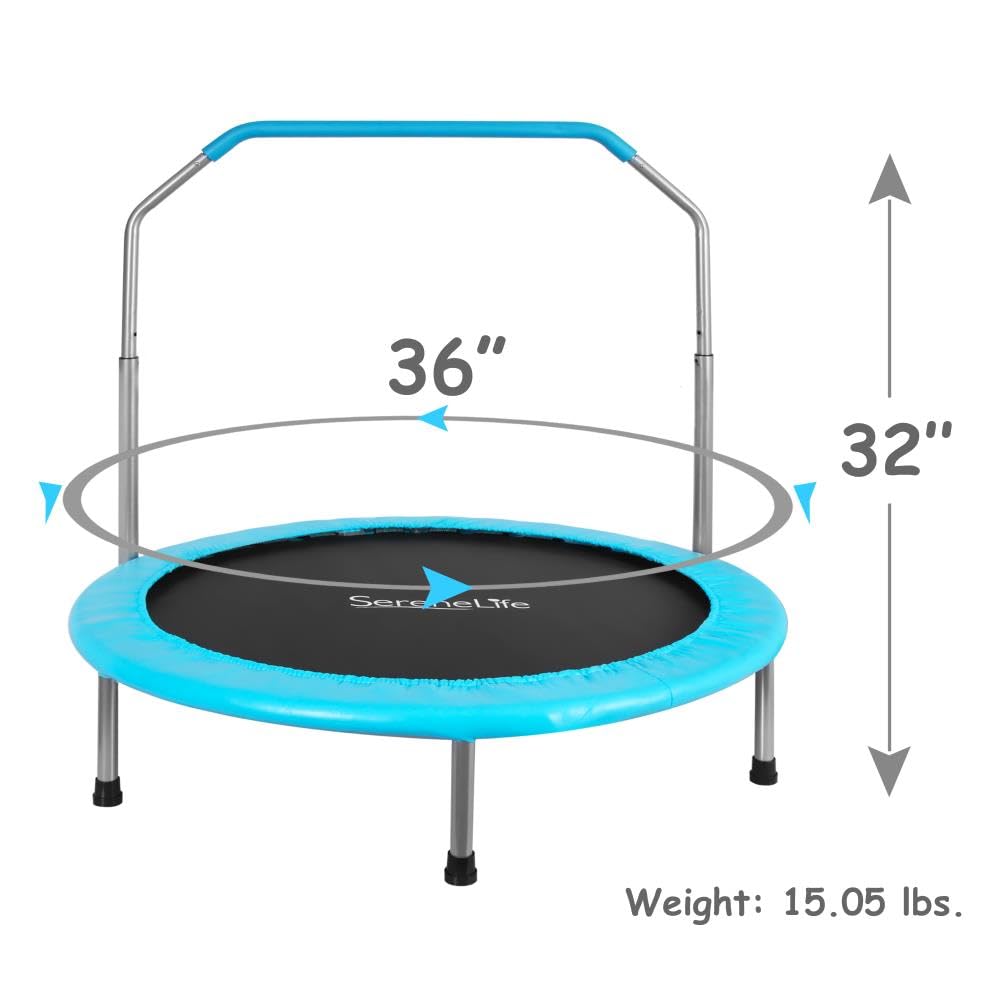 Serenelife 36'' Inch Portable Fitness Trampoline - Sports Trampoline For Indoor And Outdoor Use - Professional Round Jumping Car