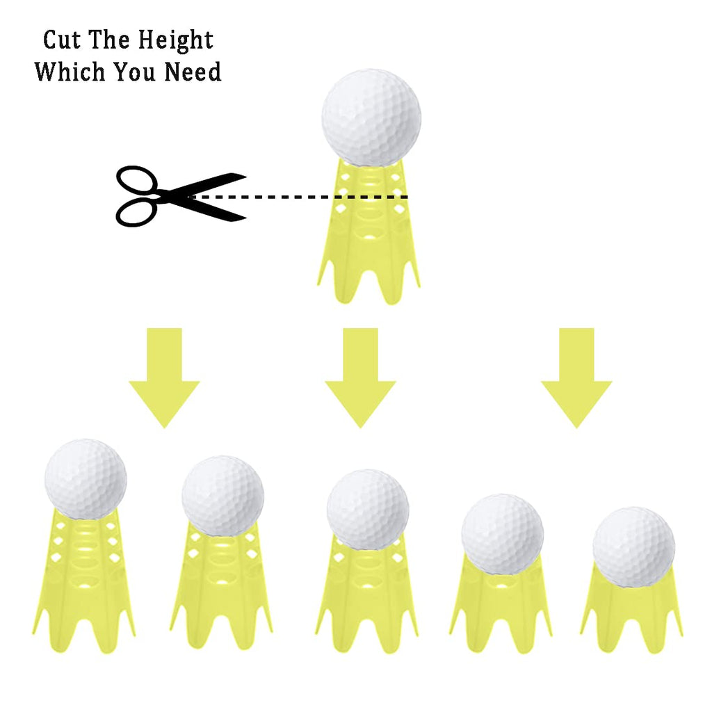 Ruyshu Golf Simulator Tees, Indoor Golf Tees For Simulator, Plastic Practice Golf Mat Tees For Winter Turf And Driving Range(Yel