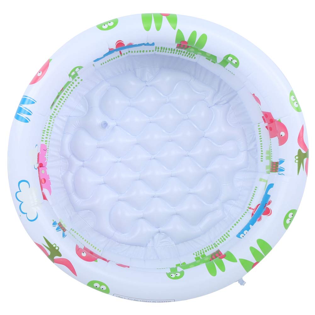 Evonecy Kiddie Pool, Round White Inflatable PVC Swimming Baby Pool for Kids & Toddlers, Easy to Store & Carry, Ideal for Backyar
