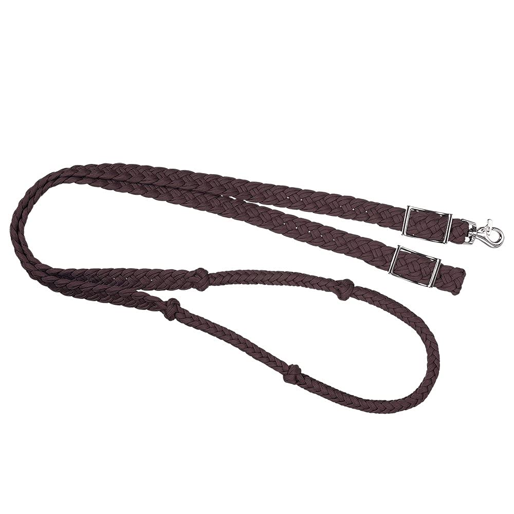 Tough 1 Knotted Cord Roping Reins, Brown