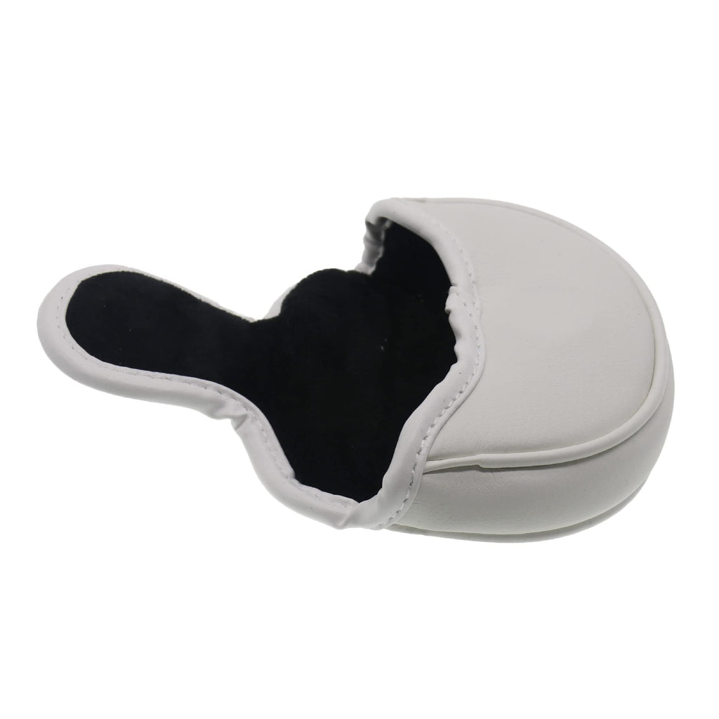 Histar Pebble Beach Magnetic Closure Golf Small Mallet Shaped Putter Cover For Scotty Cameron (White)