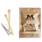 Mazel Natural Wood/Bamboo Golf Tees 2 3/4 Inch & 3 1/4 Inch,Pack 50,Reduce Friction & Side Spin,More Durable And Stable Golf Tee
