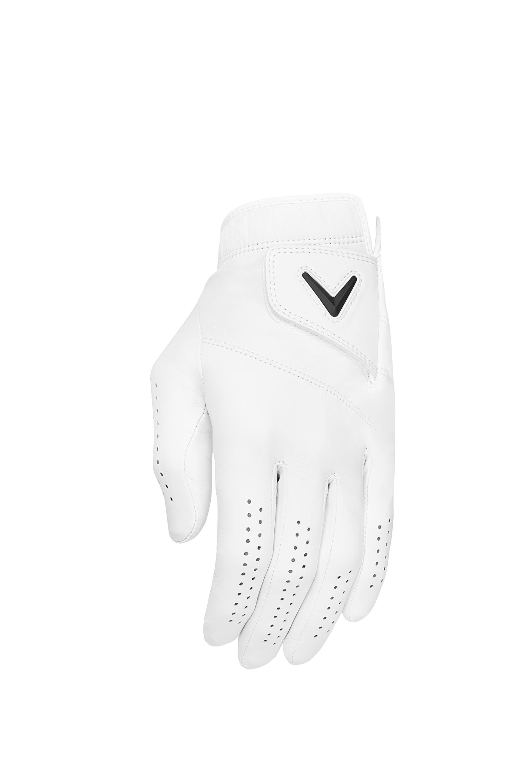 Callaway Golf Tour Authentic Glove (Cadet (Shorter Fingers), Large, White 2022, Worn On Left Hand)