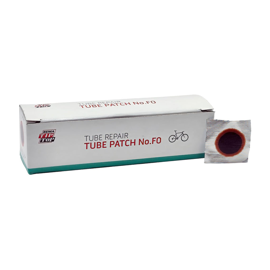 Rema Tip Top No. F0-P Tube Patch, 16 Mm Round Vulcanizing Bike Patches For Bicycle Tire Inner Tube Repair, Red Edge Patches, 100