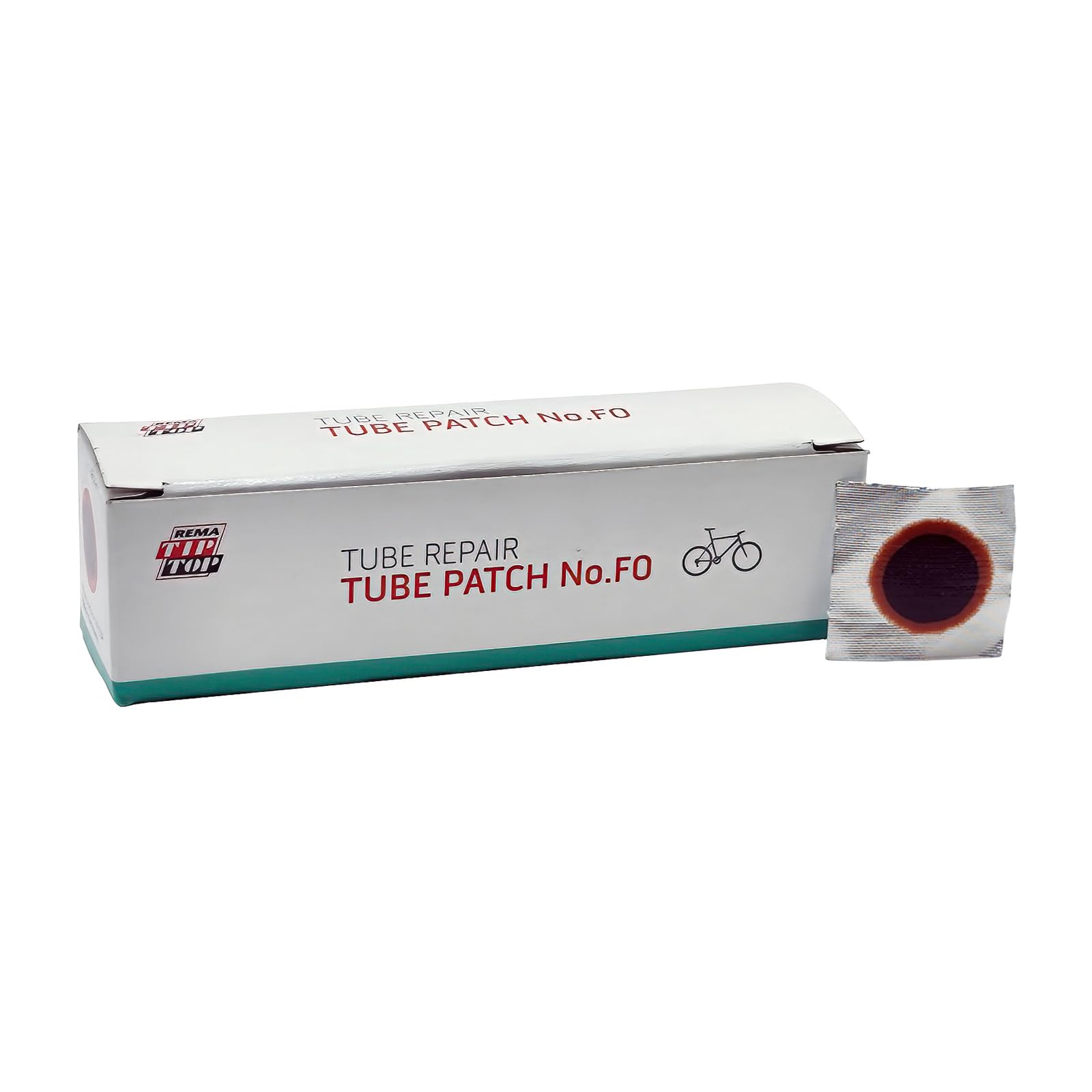 Rema Tip Top No. F0-P Tube Patch, 16 Mm Round Vulcanizing Bike Patches For Bicycle Tire Inner Tube Repair, Red Edge Patches, 100