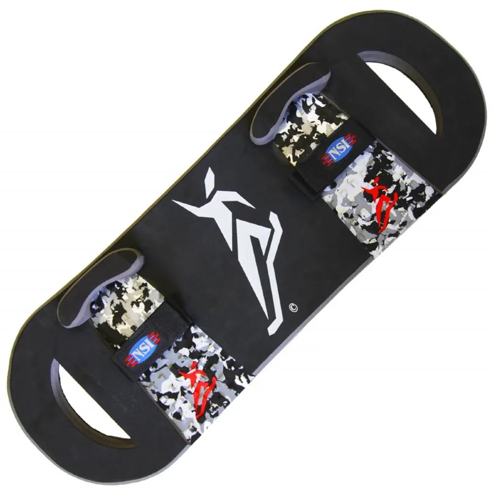 BOUNCEBOARD Classic (Snow Camo) Trampoline Bounceboard Training Board for Air Tricks Balance Trainer Trampoline Skills Practice 