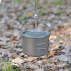 Comtai Titanium Camping Cookware 1100Ml/39 Oz Titanium Pot With Lid And Fotable Handle, Titanium Cook Pot Backpacking For Outdoo