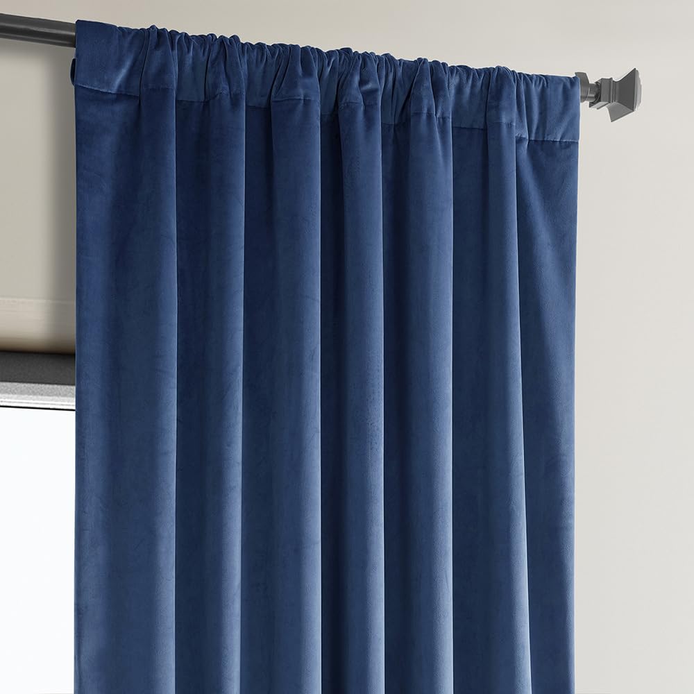 Hpd Half Price Drapes Heritage Plush Velvet Curtains For Bedroom  Living Room 50 X 84, Vpyc-198604-84 (1 Panel) Pisces Blue