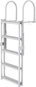 Vevor Retractable Dock Ladder 5 Steps, Aluminum Sliding Pontoon Boat Ladder With 48''-60'' Adjustable Height, 4'' Wide Nonslip P