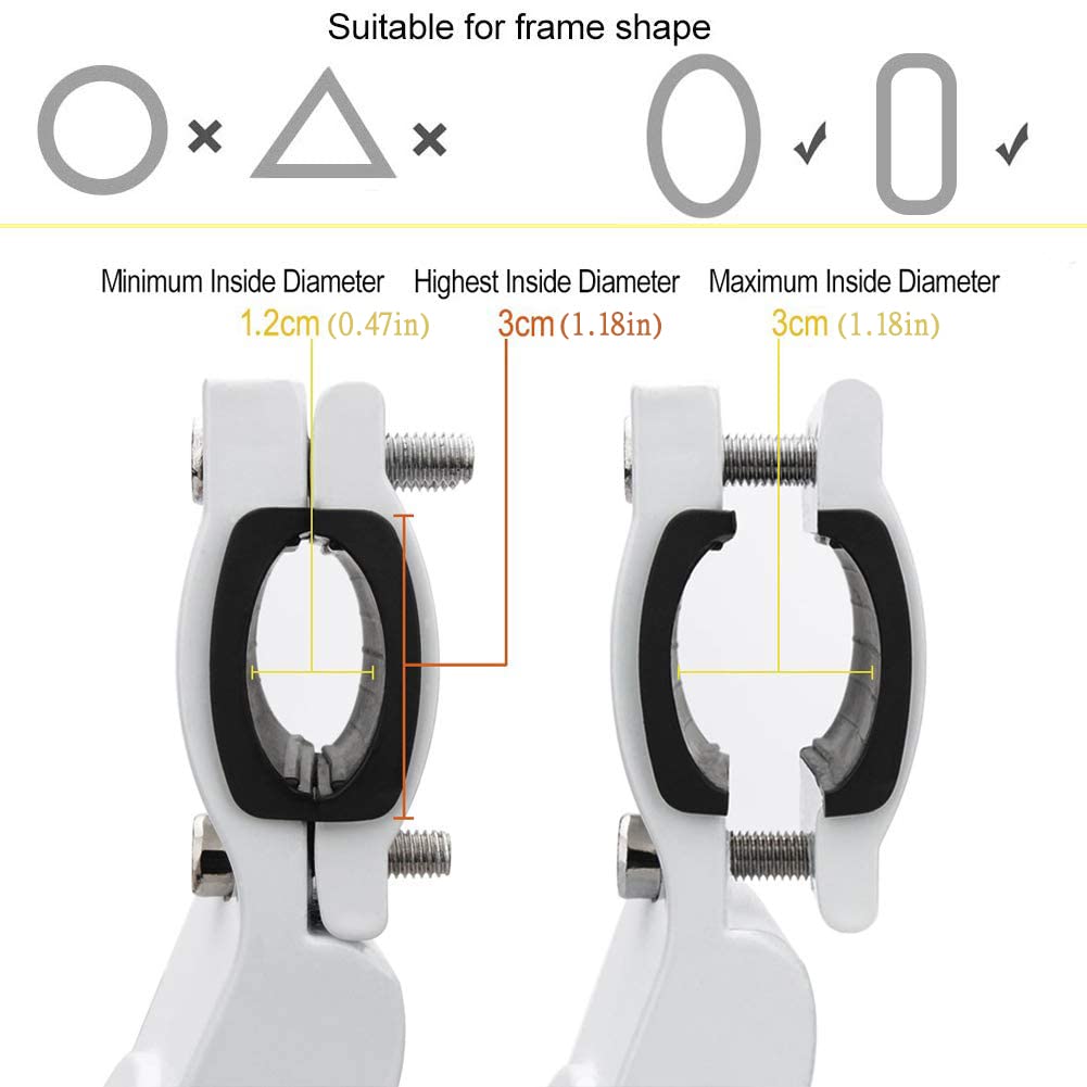 Topcabin Bicycle Adjustable Aluminium Alloy Bike Bicycle Kickstand Side Kickstand Fit For 22'' 24'' 26''- White