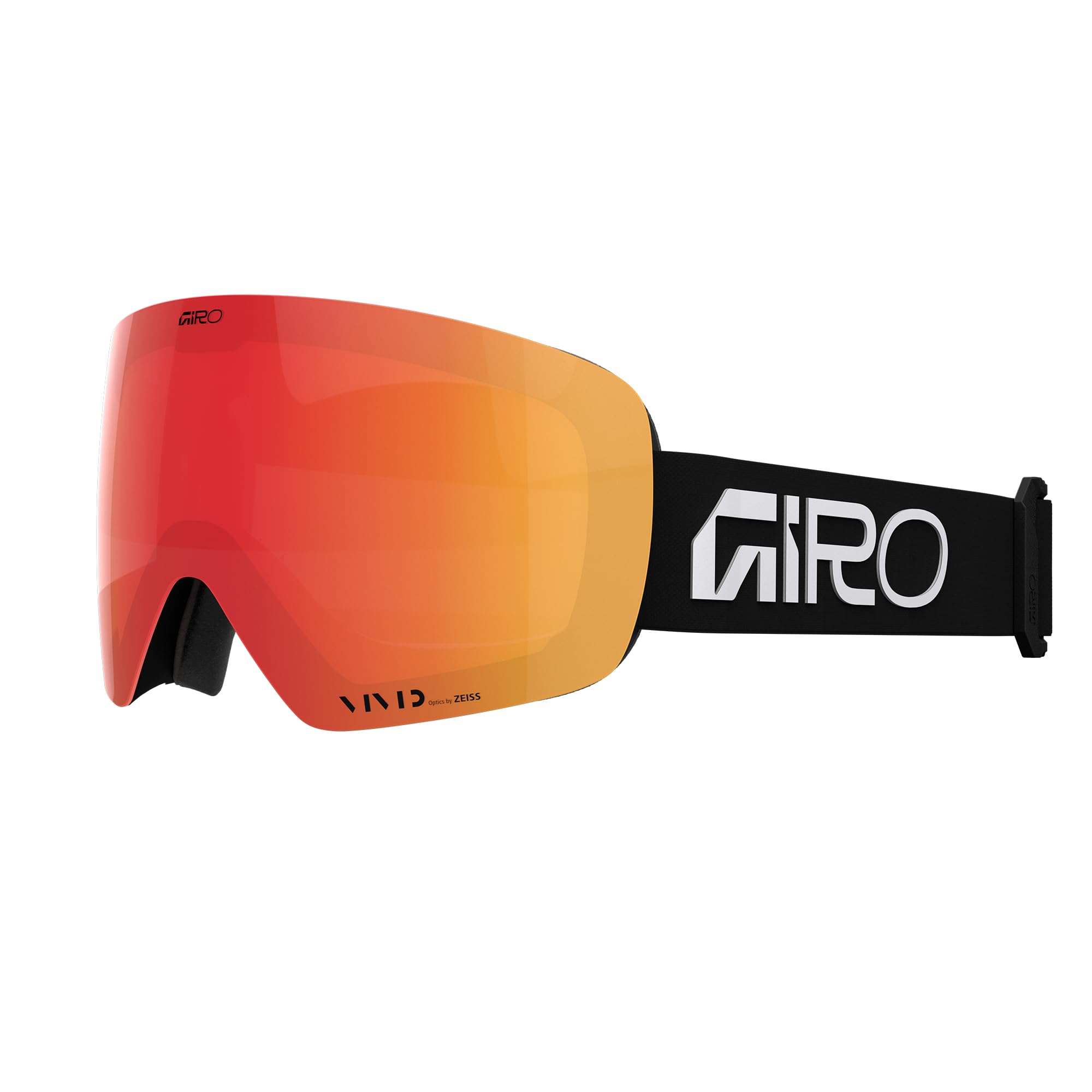 Giro Contour Asian Fit Ski Goggles - Snowboard Goggles for Men, Women, Youth - Black & White Wordmark - Vivid Ember & Vivid Infr