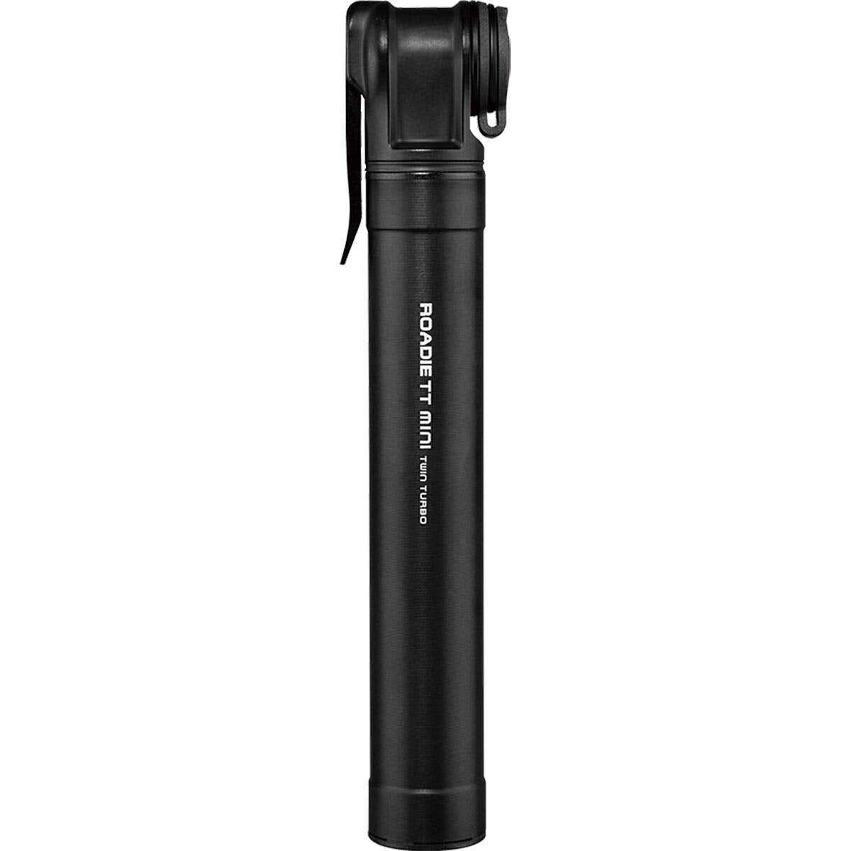 Topeak Roadie TT Mini Bike Pump - Compact Twin Turbo Aluminum Road Tire Pump with 160 PSI Capacity, Integrated Dust Cap & Side M