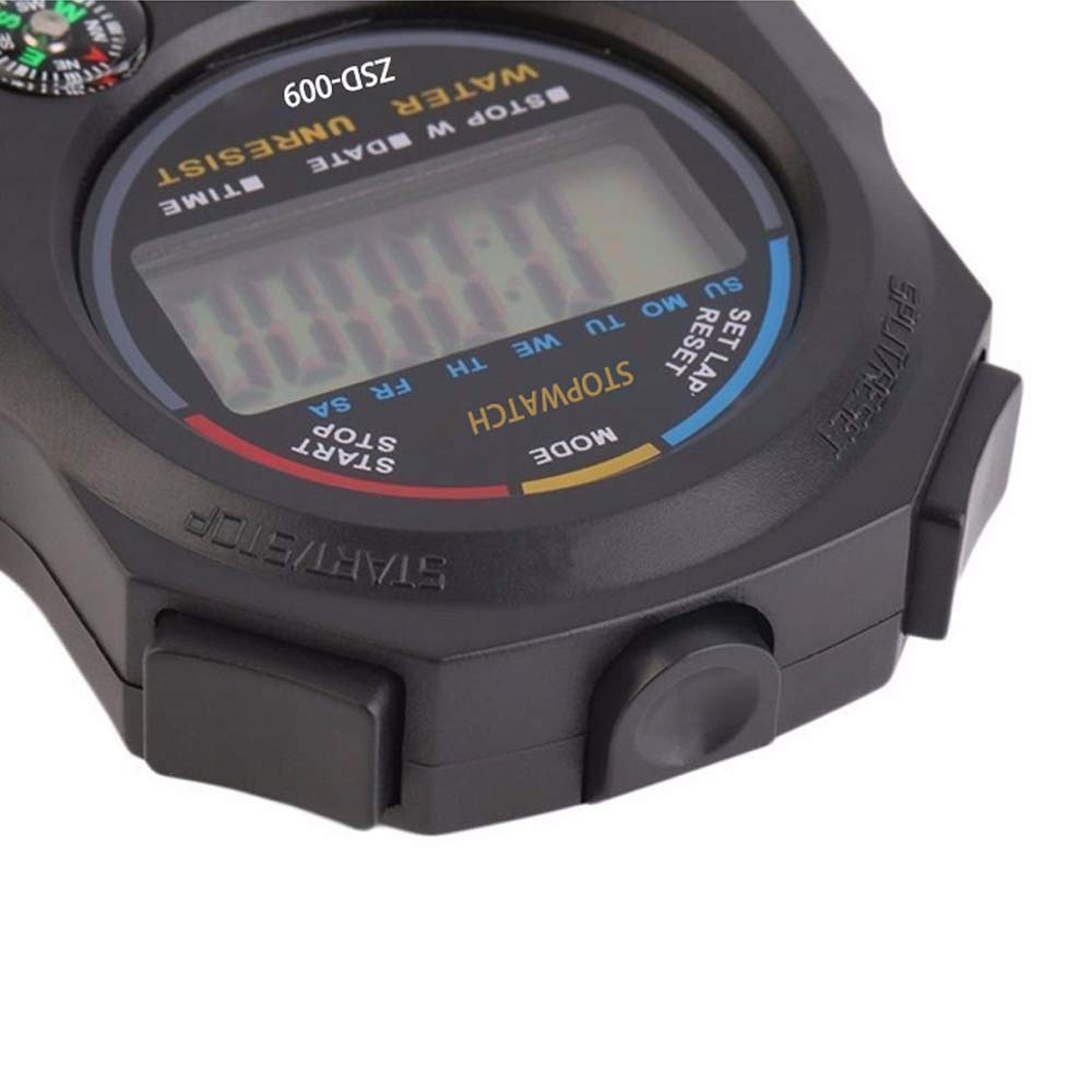 6 Pack Multi-Function Electronic Digital Sport Stopwatch Timer, Large Display With Date Time And Alarm Function,Suitable For Spo