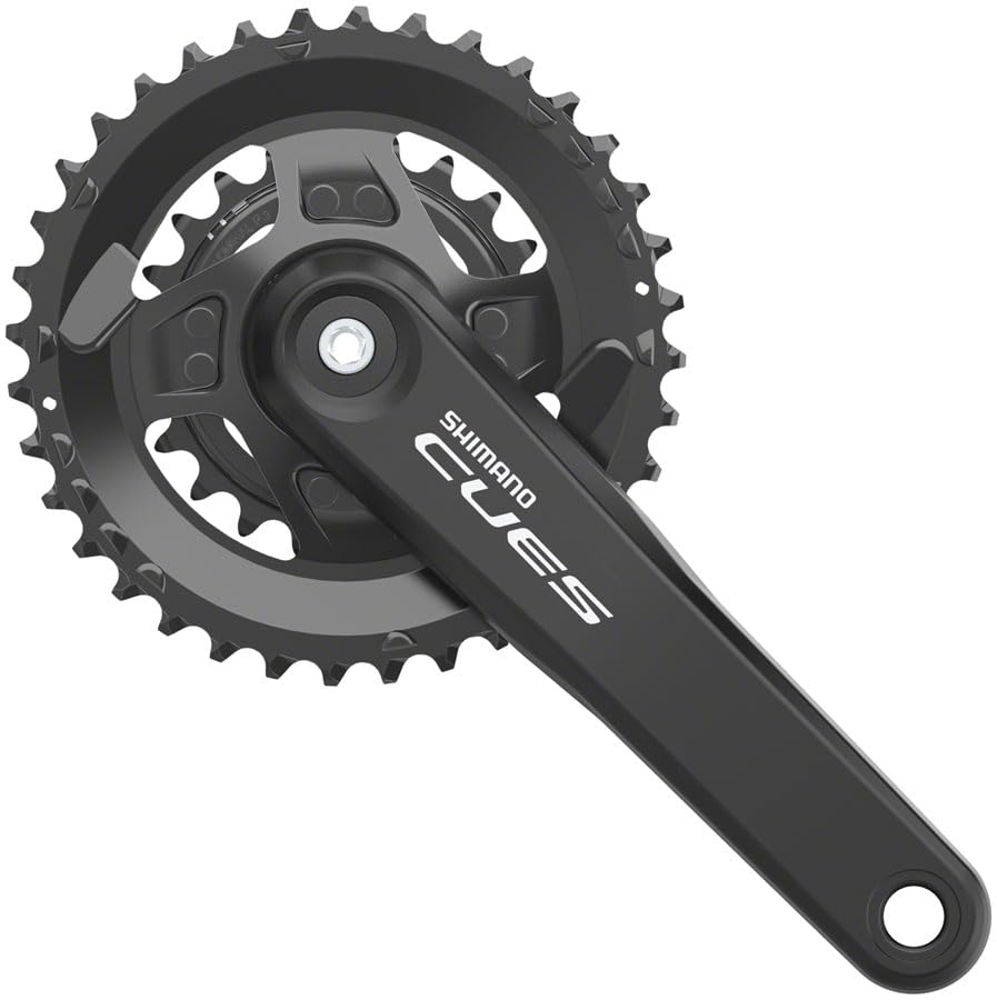 Shimano Cues Fc-U4000-2 Crankset - 170Mm, 9/10/11-Speed, 36/22T, Riveted, Square Taper Jis Spindle Interface, Black