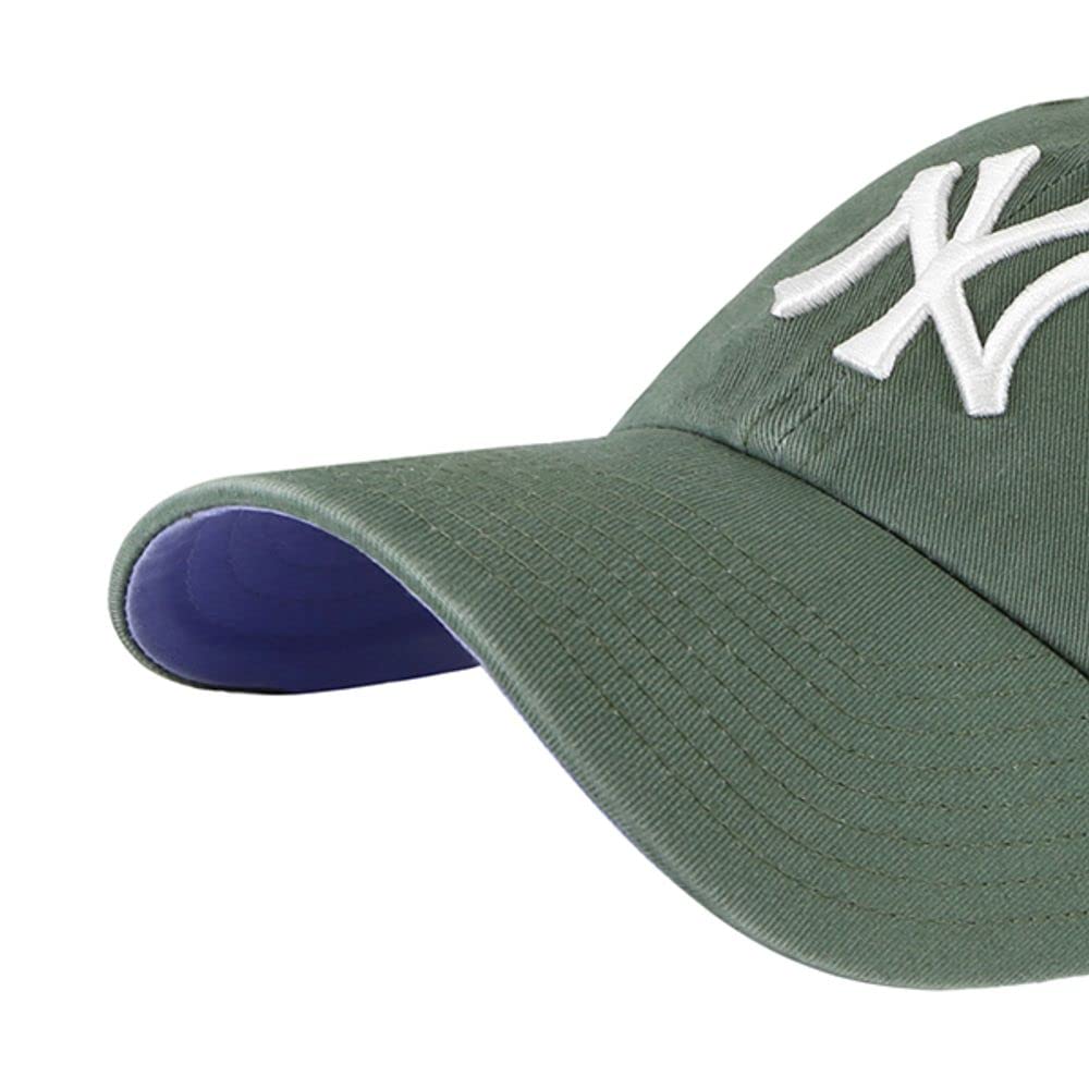 '47 New York Yankees Adjustable Cap Clean Up Mlb, Moss Green, White, Lavender, One Size