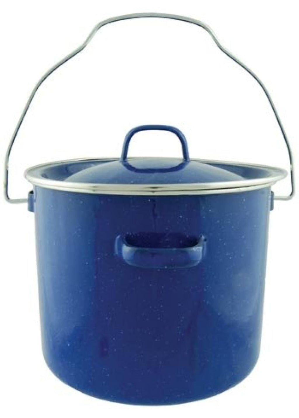 Camp Pot Enamel Pot With Metal Bail Handle, 4 Quart, Blue
