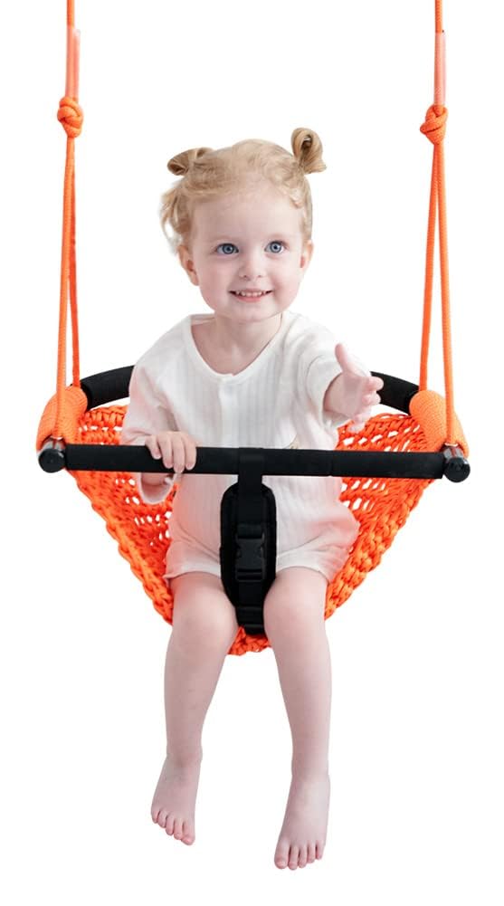 nets Tribe 2 -in- 1 Toddler Swing. Swing Seat for Kids with Adjustable Ropes, for Kids Heavy Duty Rope Play Secure Children Swin