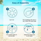Commouds Beach Tent Canopy With 4 Aluminum Poles, Upf58+ Pop Up Beach Sun Shade, Portable Beach Sun Shelter, Easy Set Up For Bea