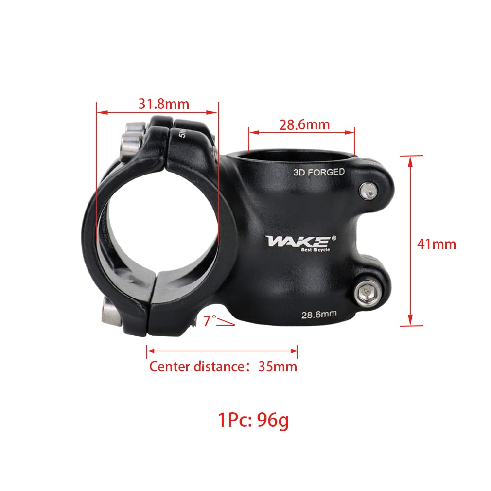 Cysky 31.8 Bike Stem 7 Degree 35Mm Mtb Stem Handlebar Riser Extender For Road Bike, Mountain Bike, Mtb, Bmx, Cycling (35Mm)
